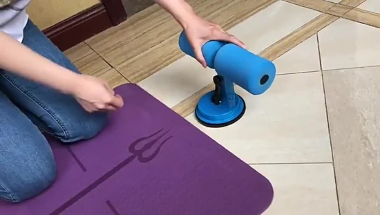 Barra de abdome automática azul portátil para porta de fitness com sucção